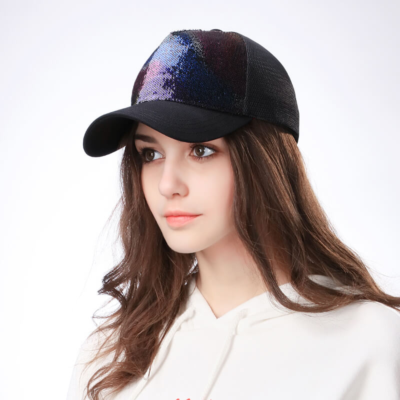 Ladies Summer Baseball Caps Wild Sequins Cap Travelling Summer Sun Hats